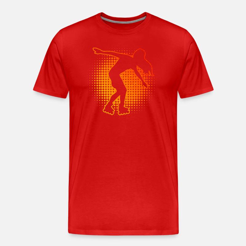 Rollschuhlaufen Rollerskate Roller Skates - Männer Premium Bio T-Shirt - Rot