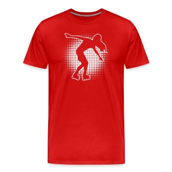Roller Skate Rollerskaten Femmes Rollerskate Homme - T-shirt bio Premium Homme - rouge - Devant - Damien (186cm)