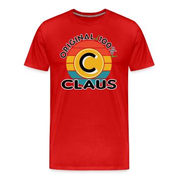 Claus - Männer Premium Bio T-Shirt - Rot - Vorne - Damien (186cm)