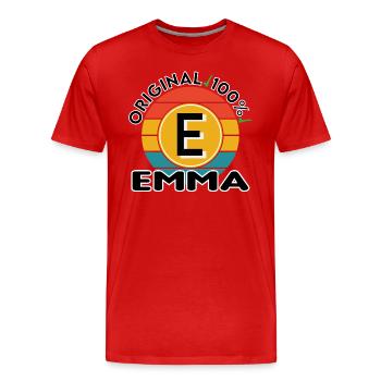Emma - Männer Premium Bio T-Shirt - Rot - Vorne - Damien (186cm)