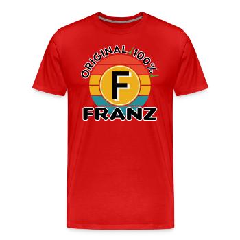 Franz - Männer Premium Bio T-Shirt - Rot - Vorne - Damien (186cm)