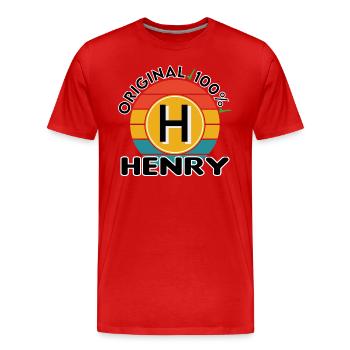 Henry - Männer Premium Bio T-Shirt - Rot - Vorne - Damien (186cm)