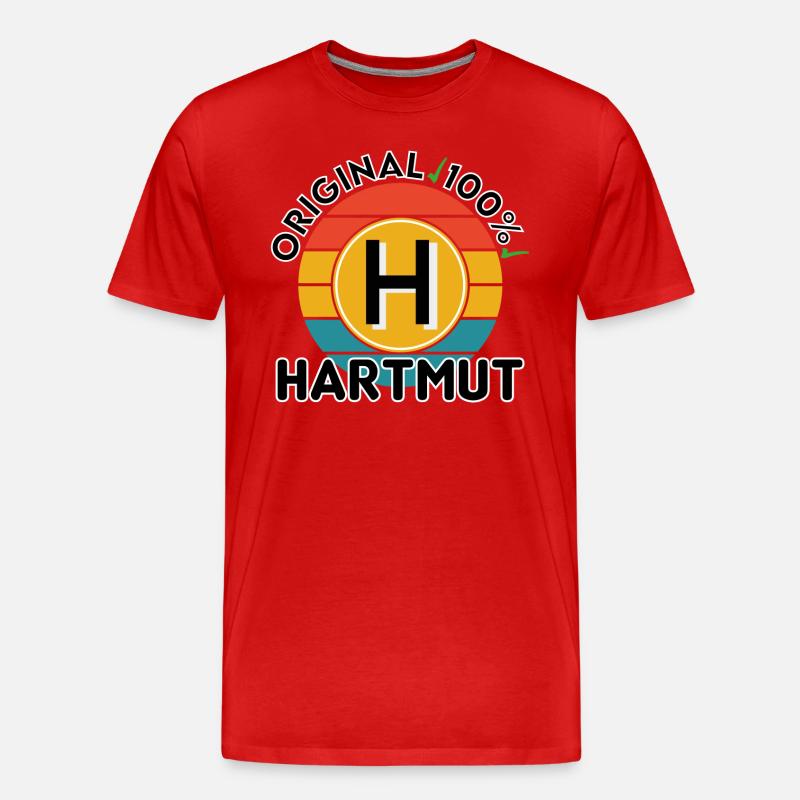 Hartmut - Männer Premium Bio T-Shirt - Rot
