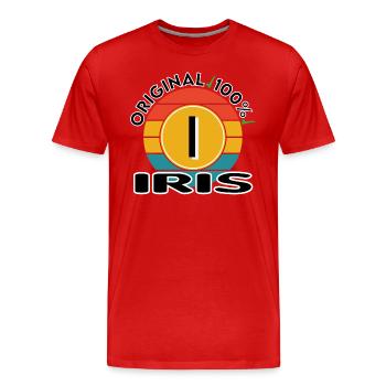 Iris - Männer Premium Bio T-Shirt - Rot - Vorne - Damien (186cm)