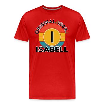 Isabell - Männer Premium Bio T-Shirt - Rot - Vorne - Damien (186cm)