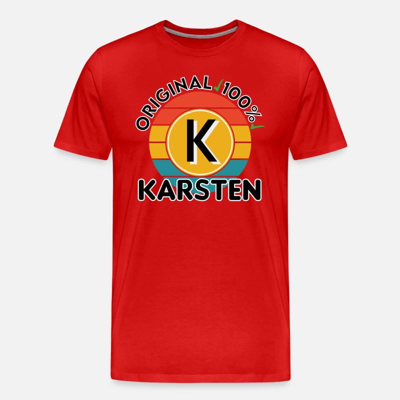 Karsten - Männer Premium Bio T-Shirt - Rot