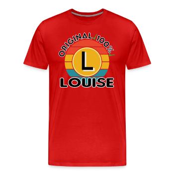 Louise - Männer Premium Bio T-Shirt - Rot - Vorne - Damien (186cm)