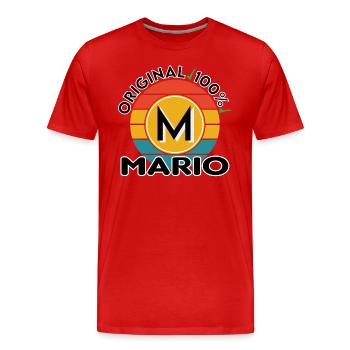 Mario - Männer Premium Bio T-Shirt - Rot - Vorne - Damien (186cm)