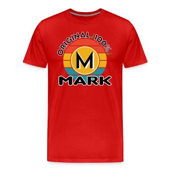 Mark - Männer Premium Bio T-Shirt - Rot - Vorne - Damien (186cm)