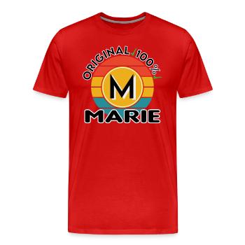 Marie - Männer Premium Bio T-Shirt - Rot - Vorne - Damien (186cm)