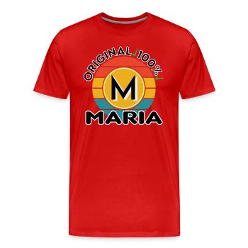 Maria - Männer Premium Bio T-Shirt - Rot - Vorne - Damien (186cm)