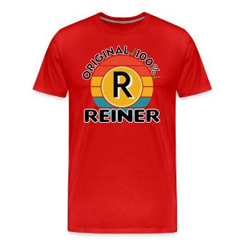 Reiner - Männer Premium Bio T-Shirt - Rot - Vorne - Damien (186cm)