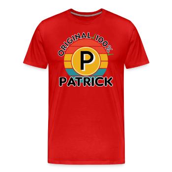 Patrick - Männer Premium Bio T-Shirt - Rot - Vorne - Damien (186cm)