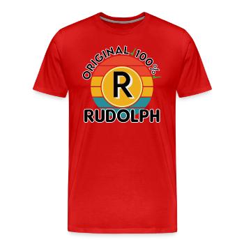 Rudolph - Männer Premium Bio T-Shirt - Rot - Vorne - Damien (186cm)