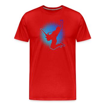 Guitare Guitare Électrique Guitare Electrique Femmes - T-shirt bio Premium Homme - rouge - Devant - Damien (186cm)