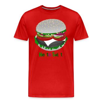 Salat auf Burger-Art - Männer Premium Bio T-Shirt - Rot - Vorne - Damien (186cm)