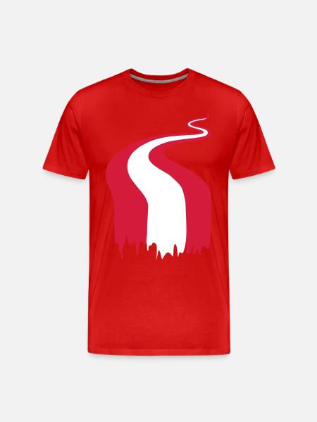 Farbfluss, Fluss, Flow, Fahne - Männer Premium Bio T-Shirt - Rot