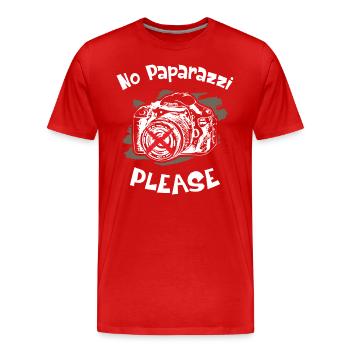 No Paparazzi Please No Photography - Männer Premium Bio T-Shirt - Rot - Vorne - Damien (186cm)