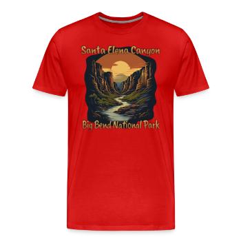 Santa Elena Canyon, Big Bend National Park - Men's Premium Organic T-Shirt - red - Front - Damien (186cm)