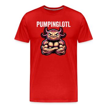 Pumpinglotl - Axolotl - Männer Premium Bio T-Shirt - Rot - Vorne - Damien (186cm)