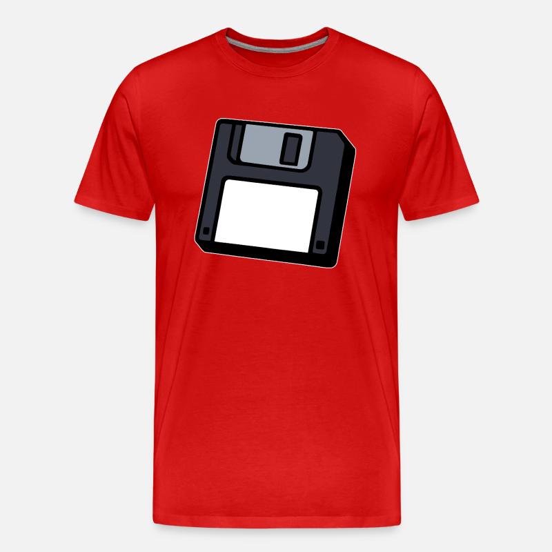 Diskette Retro Symbol Computer - Männer Premium Bio T-Shirt - Rot