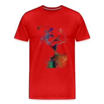 Sport des joueurs de golf #golf #sport - T-shirt bio Premium Homme - rouge - Devant - Damien (186cm)