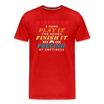 Finish a game - Men's Premium Organic T-Shirt - red - Front - Damien (186cm)