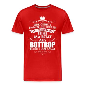 BOTTROP - Majestät - Männer Premium Bio T-Shirt - Rot - Vorne - Damien (186cm)