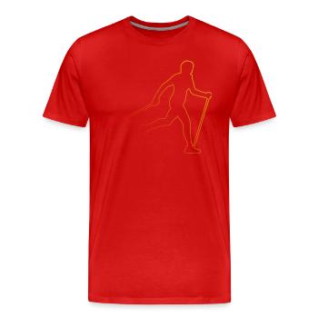 Walken Damen Nordic Walking Walker Herren - Männer Premium Bio T-Shirt - Rot - Vorne - Damien (186cm)