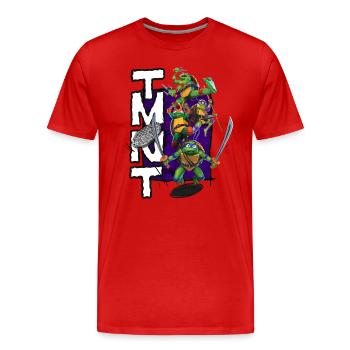 TMNT Mutant Mayhem All Turtles together - Men's Premium Organic T-Shirt - red - Front - Damien (186cm)