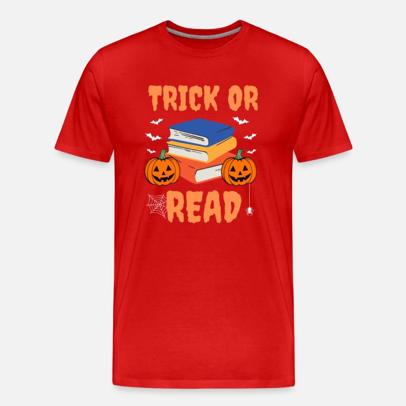Trick Or Read - Männer Premium Bio T-Shirt - Rot