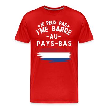 Je Peux Pas J'me Barre Au Pays-Bas Vacances - T-shirt bio Premium Homme - rouge - Devant - Damien (186cm)