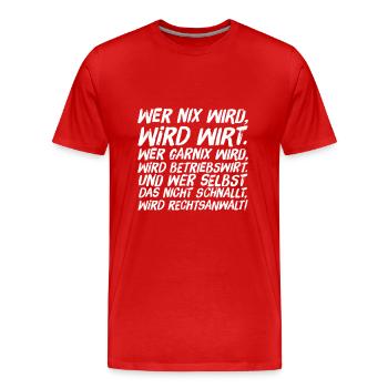 Witz zur Berufswahl - Männer Premium Bio T-Shirt - Rot - Vorne - Damien (186cm)