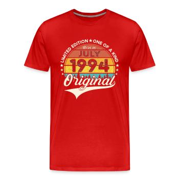 29. Geburtstag Mann Born In Juli Jahrgang 1994 - Männer Premium Bio T-Shirt - Rot - Vorne - Damien (186cm)