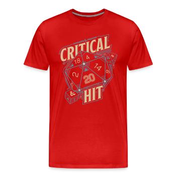 Dungeons And Dragons D20 Cube Critical Hit - Men's Premium Organic T-Shirt - red - Front - Damien (186cm)