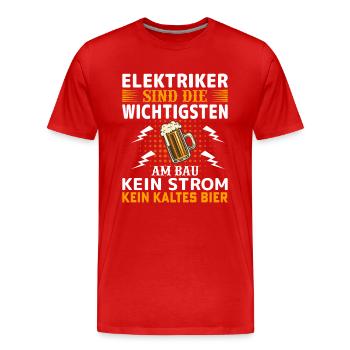 Elektriker sind die wichtigsten Elektriker - Männer Premium Bio T-Shirt - Rot - Vorne - Damien (186cm)