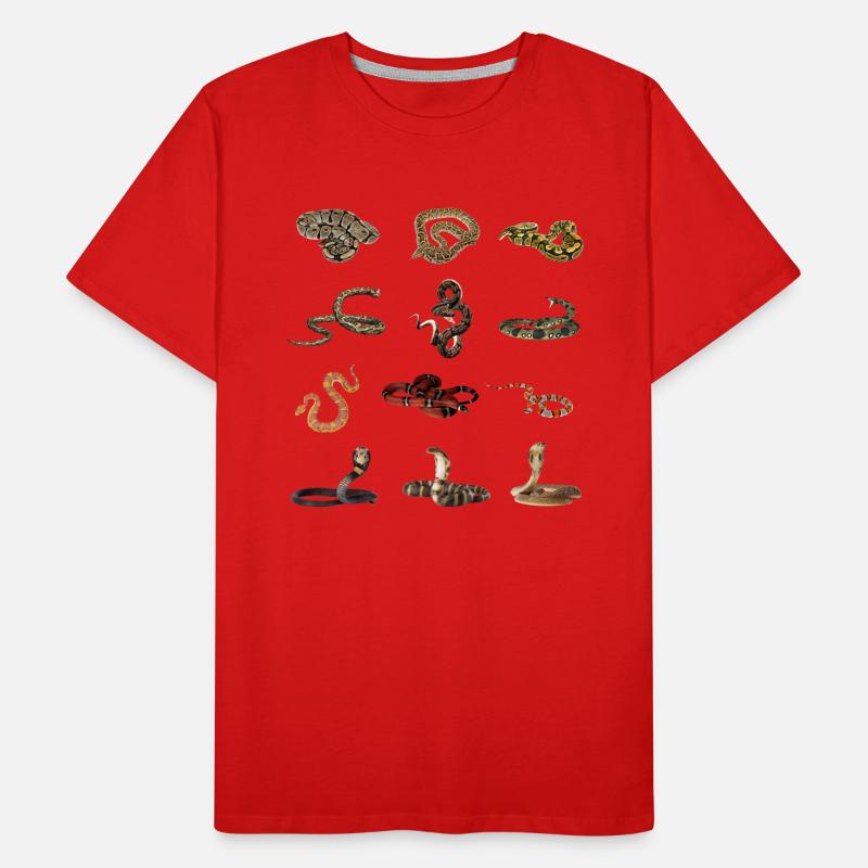 Différentes espèces de serpents T-shirt bio Premium Homme