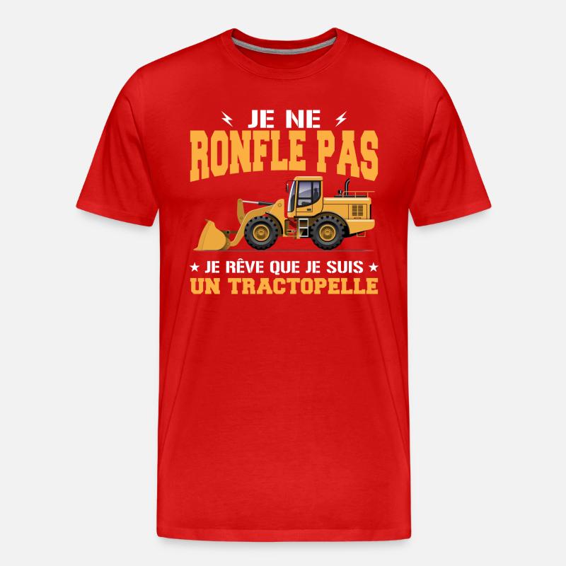 Baumaschine Baggerlader Schnarcher - Männer Premium Bio T-Shirt - Rot