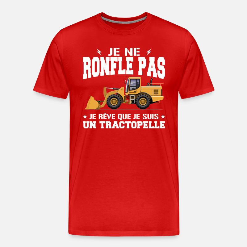 Baumaschine Baggerlader Schnarcher - Männer Premium Bio T-Shirt - Rot