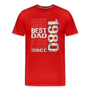 Best dad in the world since 1980 Father's Day - Men's Premium Organic T-Shirt - red - Front - Damien (186cm)