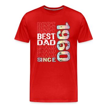 Bester Papa der Welt seit 1960 Vatertag - Männer Premium Bio T-Shirt - Rot - Vorne - Damien (186cm)