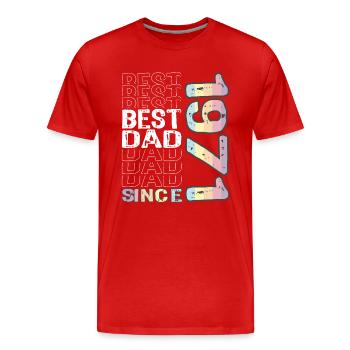 Bester Papa der Welt seit 1971 Vatertag - Männer Premium Bio T-Shirt - Rot - Vorne - Damien (186cm)