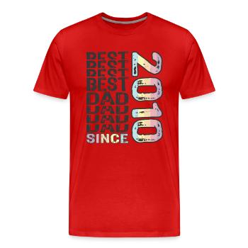 Best dad in the world since 2010 Father's Day - Men's Premium Organic T-Shirt - red - Front - Damien (186cm)