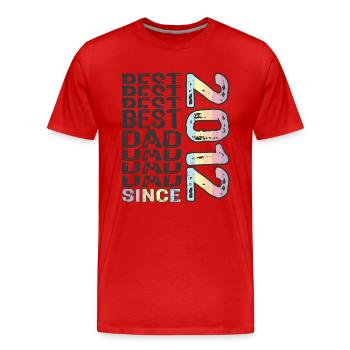 Best dad in the world since 2012 Father's Day - Men's Premium Organic T-Shirt - red - Front - Damien (186cm)
