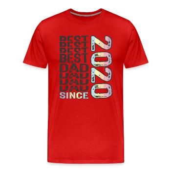 Bester Papa der Welt seit 2020 Vatertag - Männer Premium Bio T-Shirt - Rot - Vorne - Damien (186cm)