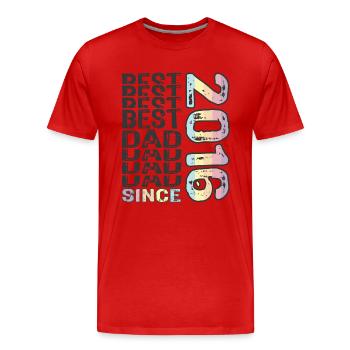 Best dad in the world since 2016 Father's Day - Men's Premium Organic T-Shirt - red - Front - Damien (186cm)