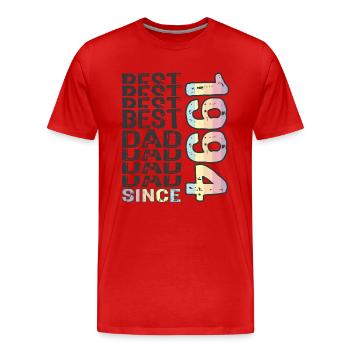 Bester Papa der Welt seit 1994 Vatertag - Männer Premium Bio T-Shirt - Rot - Vorne - Damien (186cm)
