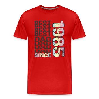 Bester Papa der Welt seit 1985 Vatertag - Männer Premium Bio T-Shirt - Rot - Vorne - Damien (186cm)