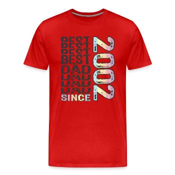 Bester Papa der Welt seit 2002 Vatertag - Männer Premium Bio T-Shirt - Rot - Vorne - Damien (186cm)