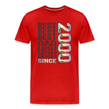 Best dad in the world since 2000 Father's Day - Men's Premium Organic T-Shirt - red - Front - Damien (186cm)